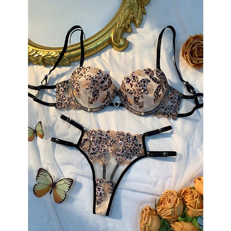 DeRossi レオパードシークレットブラショーツ2セット