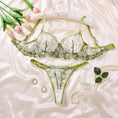 Gallery viewerに画像を読み込む, DEROSSI セージグリーン小花刺繍 ブラ＆Tバックセット セージグリーン 商品写真8
