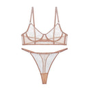 ブラック＆ベージュハートラフスケッチ刺繍ブラショーツセット