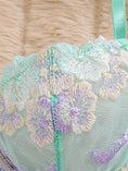Gallery viewerに画像を読み込む, DEROSSI ミントグリーン フローラルエンブロイダリー シアー ブラショーツSET
