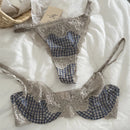 カジュアルチェックノンワイヤーブラショーツセット