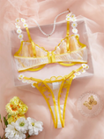 Gallery viewerに画像を読み込む, イエローホワイトフローラル刺繍ブラショーツセット

