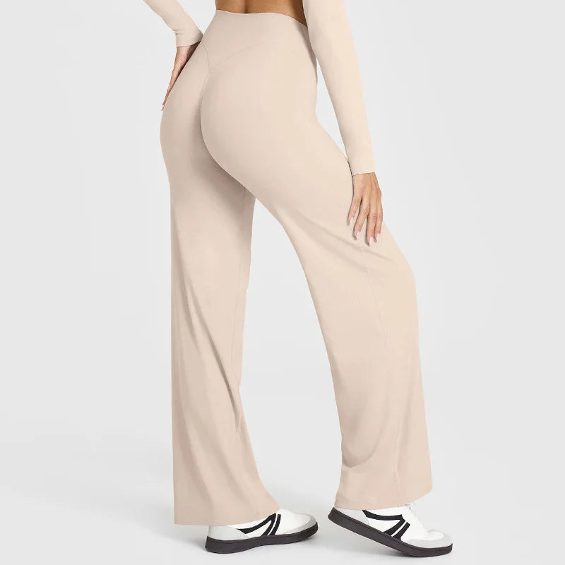 DEROSSI ハイウエストストレートヨガパンツ クリーム 商品写真 1