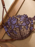 Gallery viewerに画像を読み込む, DEROSSI ブラウン×パープル 花柄刺繍 ブラショーツセット ブラウン×パープル 花柄刺繍のカップ
