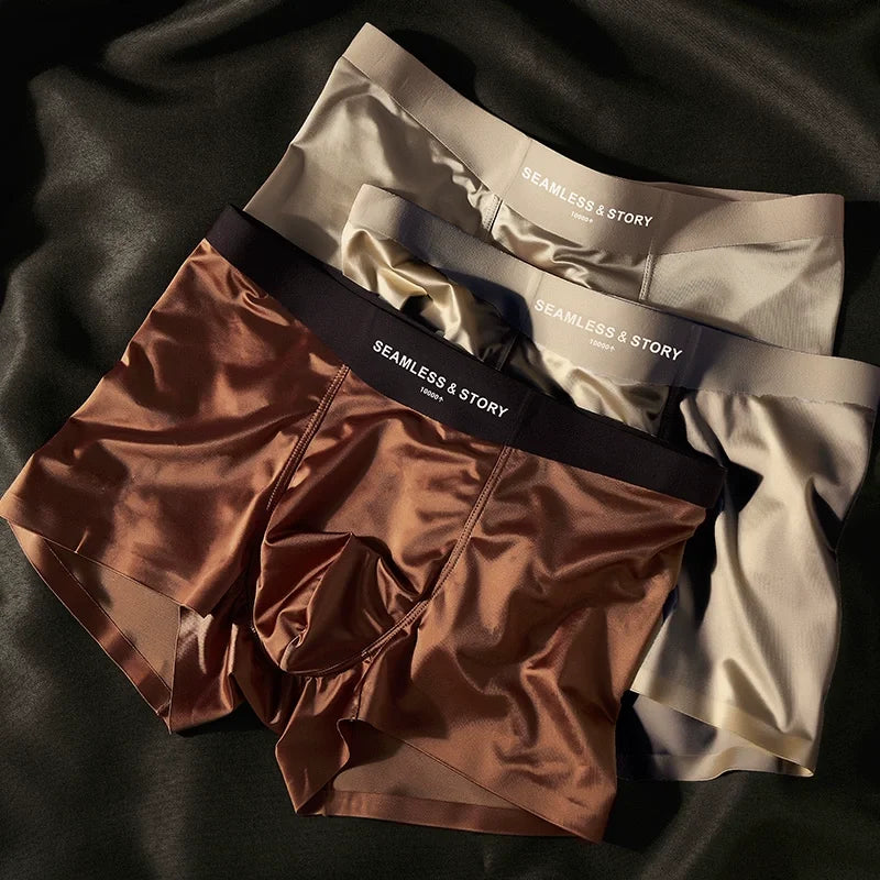 シャインフィットメンズサテンボクサーパンツ3Pcs