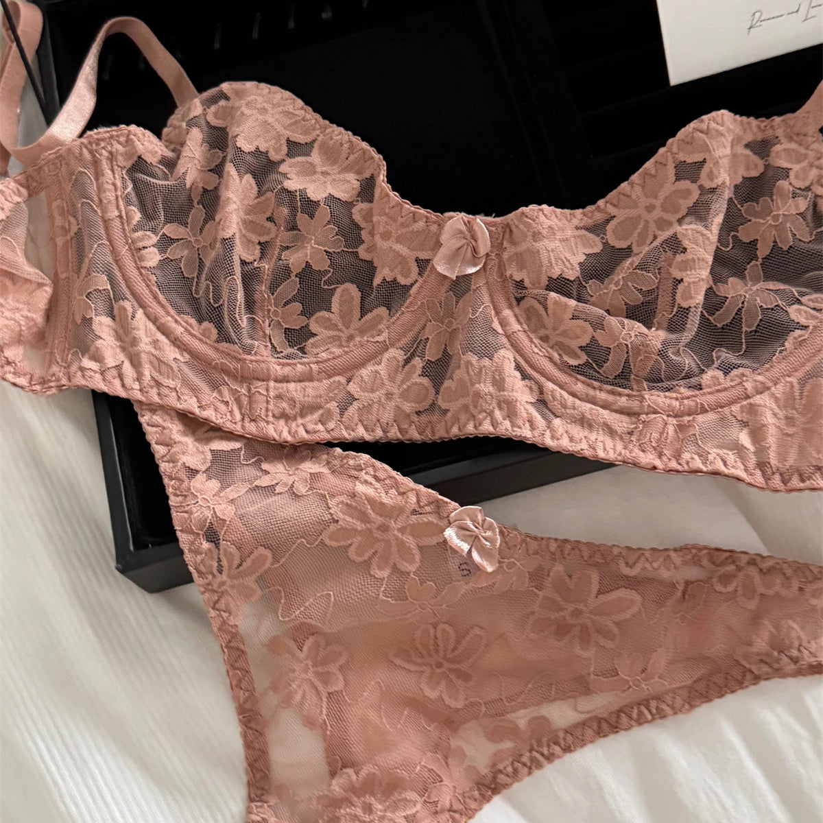 DeRossi フレンチフローラルレースプッシュアップ3Pcsセット