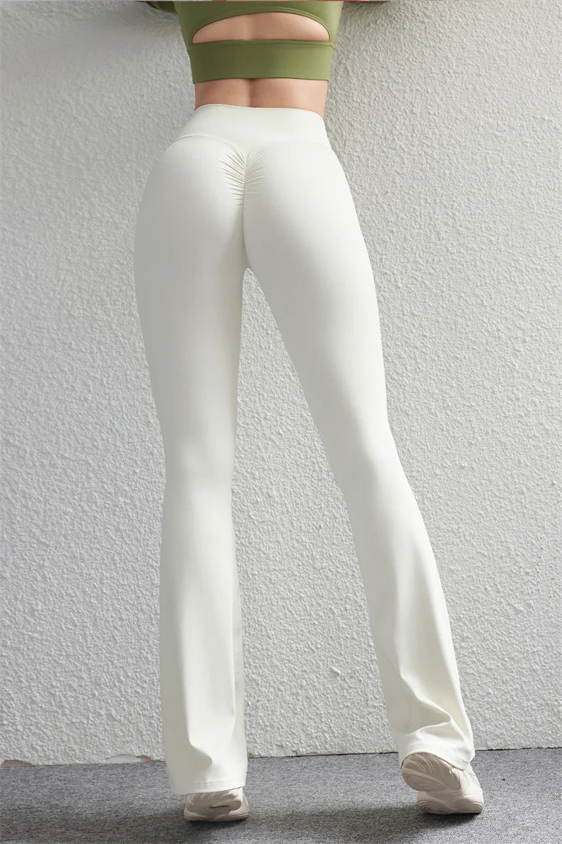 DeRossi フレアスクランチレギンス – ハイウエスト ヨガ＆フィットネスパンツ