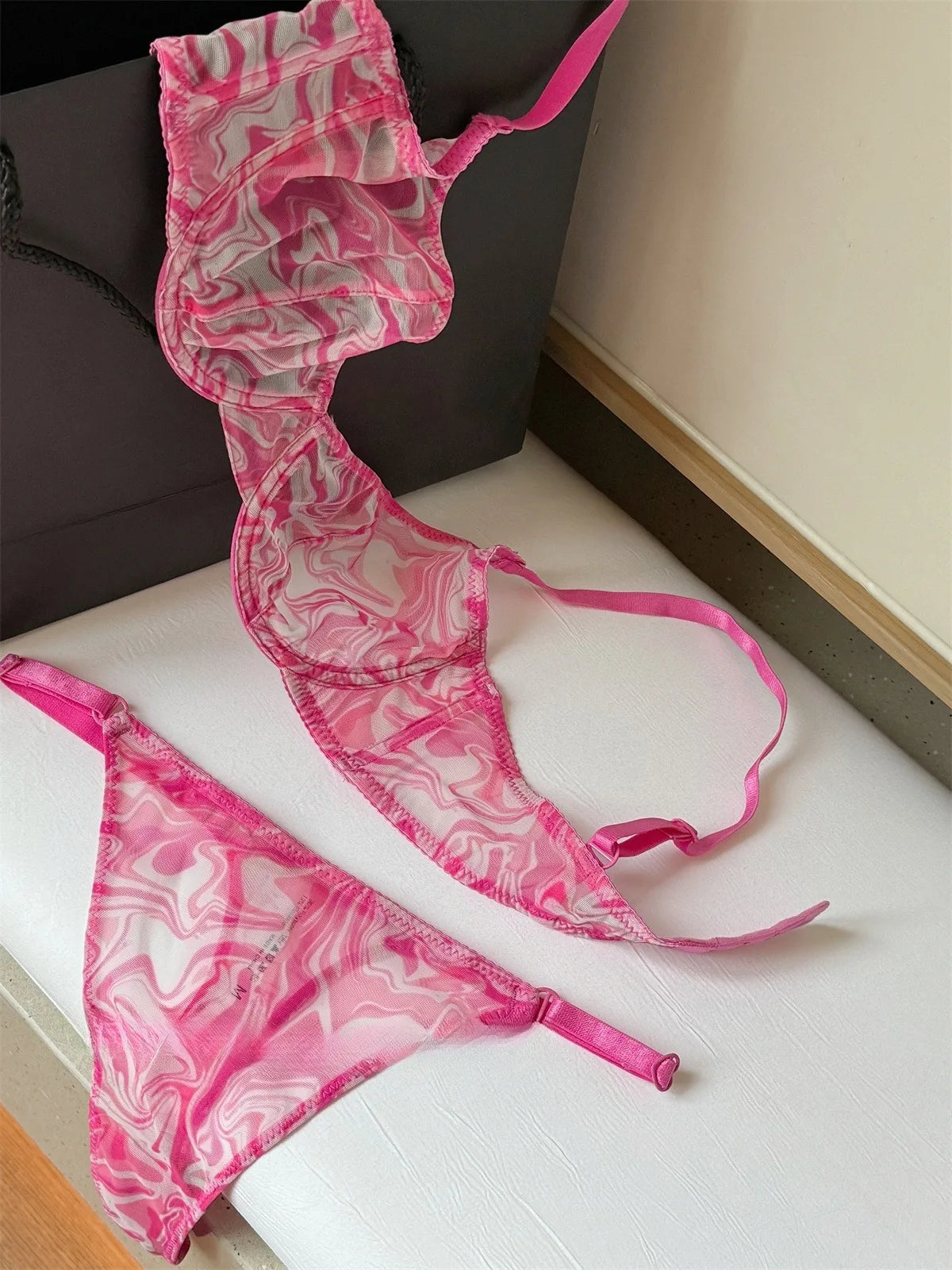 DeRossi シルキーレースセット ブラショーツ2pcs