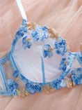 Gallery viewerに画像を読み込む, DEROSSI ライトブルー フローラルレース シアー ブラショーツSET
