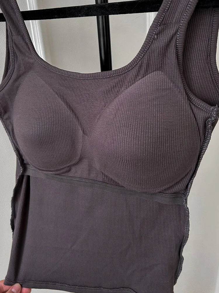 ディープバックレスサマータンクトップwithパッド