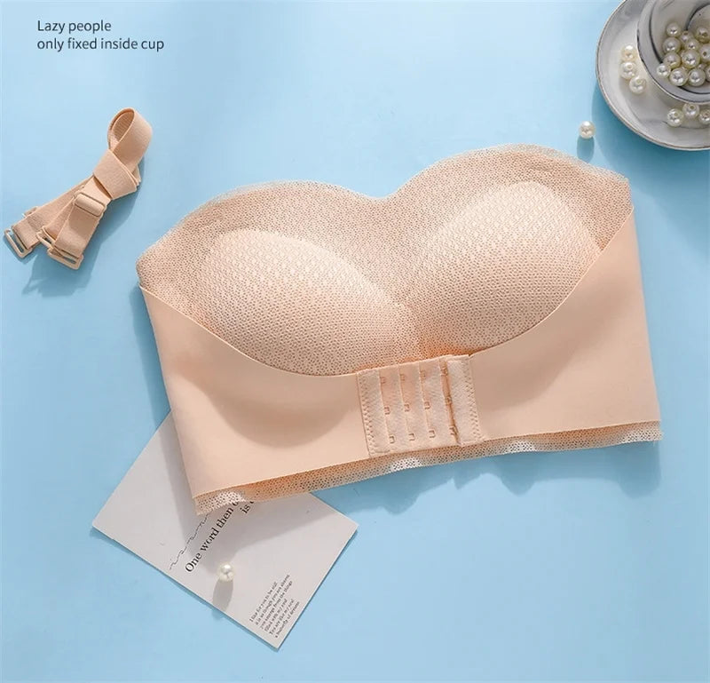 フロントホックストラップレスエアーシェイプブラ