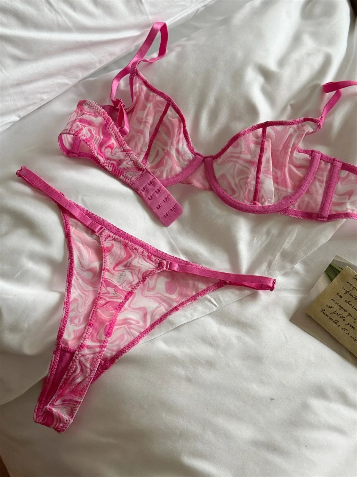 DeRossi シルキーレースセット ブラショーツ2pcs