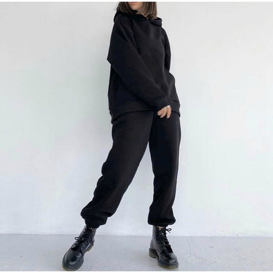 Fleece Hoodies Two Piece Set Casual Sports Suits