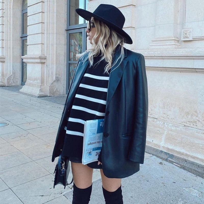 Oversized Loose Striped Casual Knit Chic Pullovers