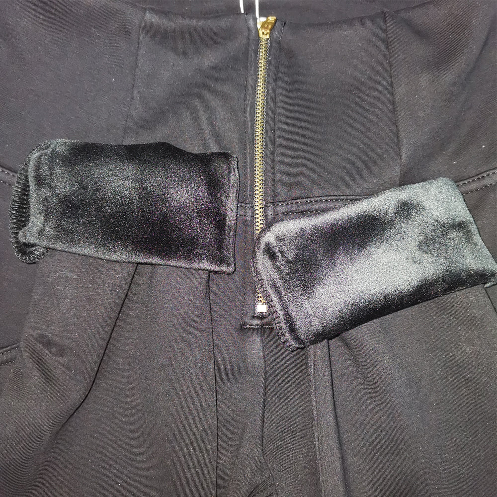 Black Knitted Trousers Casual Sport Fleece Pants