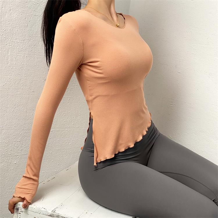 Yoga Tops Long Sleeve Quick Dry Breathable Workout Fitness T-shirt
