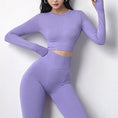 Gallery viewerに画像を読み込む, High Elastic Long Sleeve Seamless Round Neck Yoga Long Shirts

