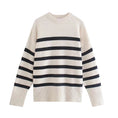 Gallery viewerに画像を読み込む, Striped Knitted Loose Sweater Women Pullover Tops
