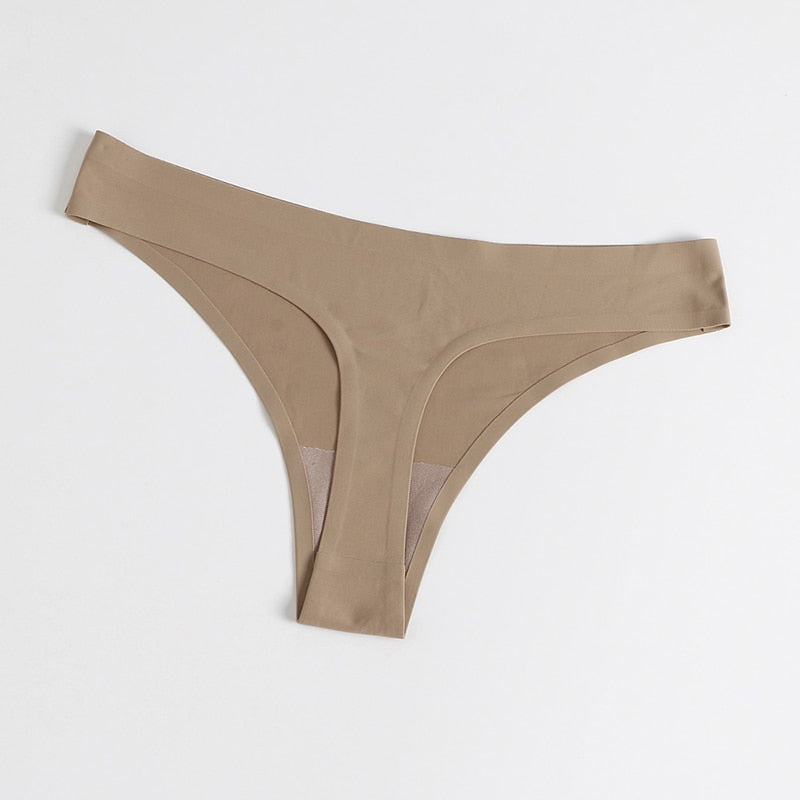 Seamless Women's Underpants Thong Solid Color 3PS