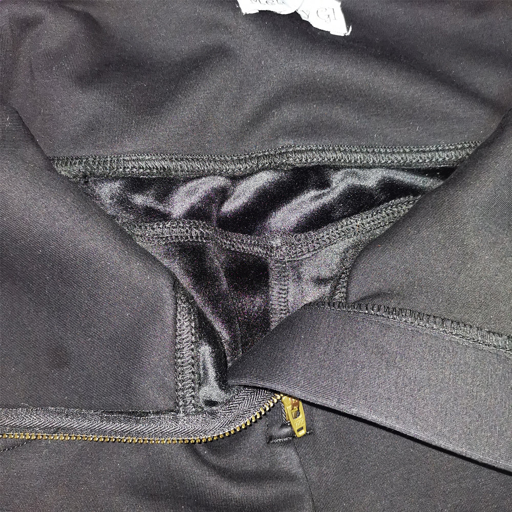 Black Knitted Trousers Casual Sport Fleece Pants