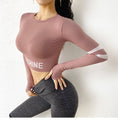 Gallery viewerに画像を読み込む, Women Fitness Seamless T-shirt Yoga Shirts Long Sleeve
