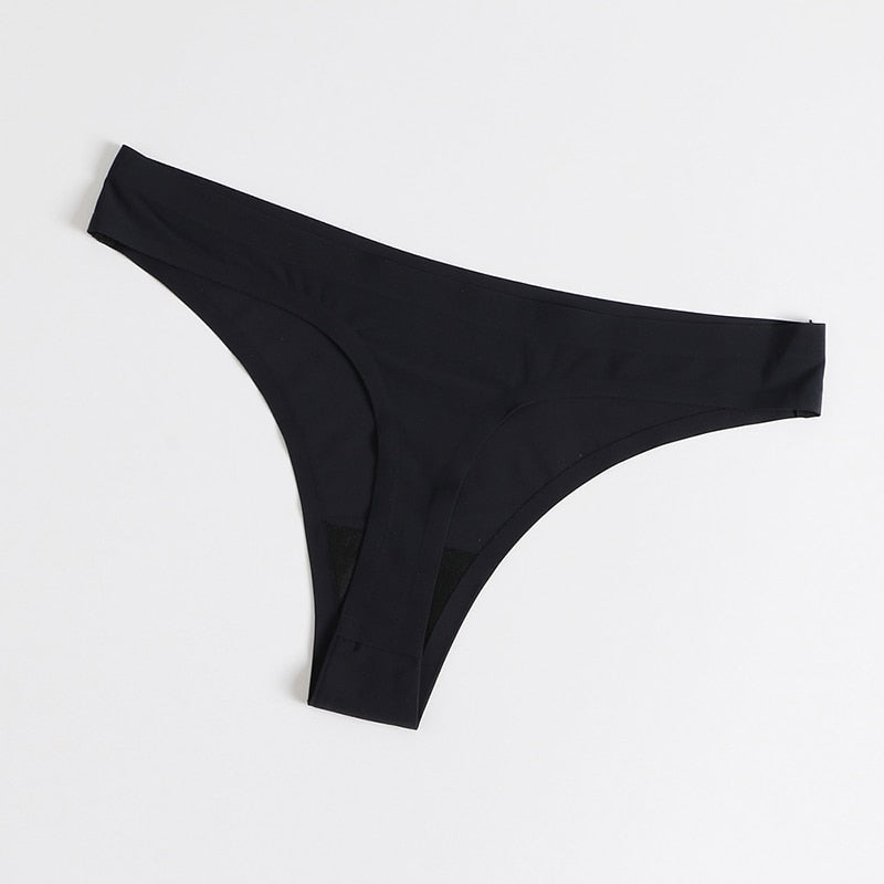 Seamless Women's Underpants Thong Solid Color 3PS