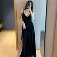 Gallery viewerに画像を読み込む, V-Neck Retro Long Dresses with Side Slit
