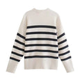 Gallery viewerに画像を読み込む, Striped Knitted Loose Sweater Women Pullover Tops
