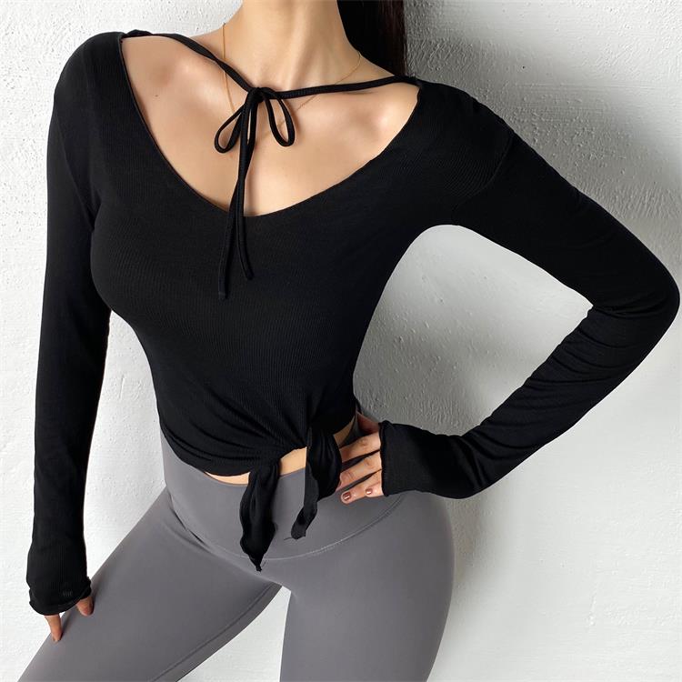 Yoga Tops Long Sleeve Quick Dry Breathable Workout Fitness T-shirt