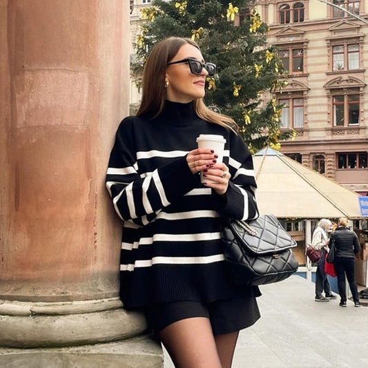 Oversized Loose Striped Casual Knit Chic Pullovers
