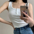 Gallery viewerに画像を読み込む, Top Button Ribbed Crop Tops
