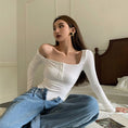 Gallery viewerに画像を読み込む, Off Shoulder Long-sleeved Stretch Body sute
