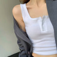 Gallery viewerに画像を読み込む, Top Button Ribbed Crop Tops
