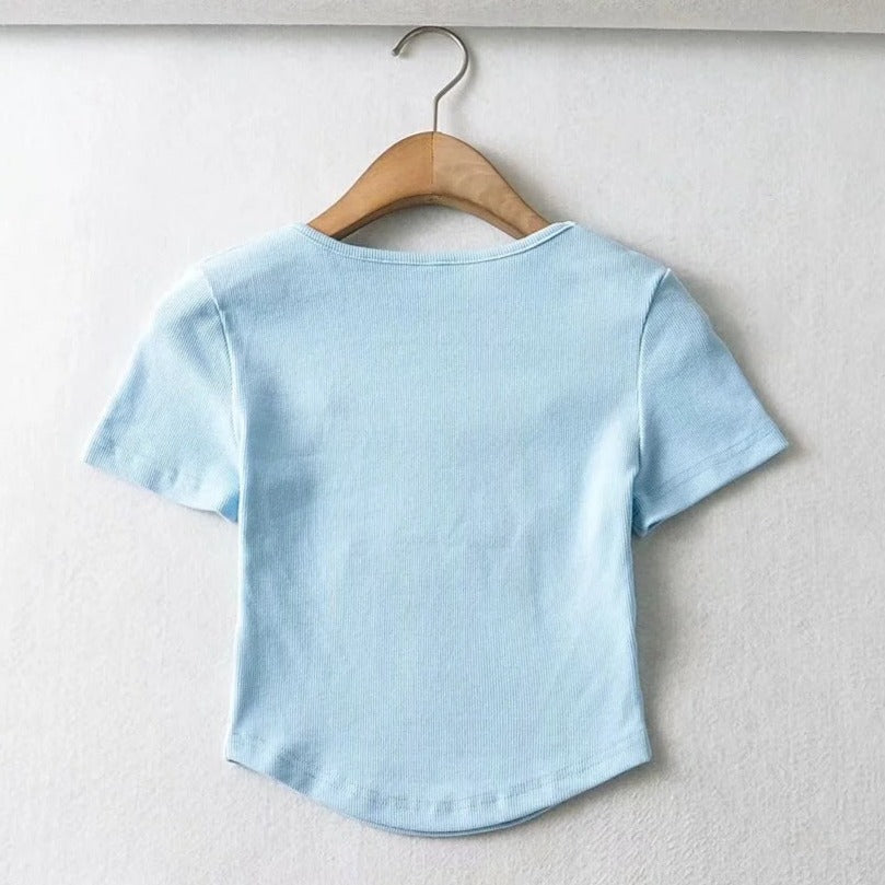 Short Sleeve Crop Tops T-Shirts