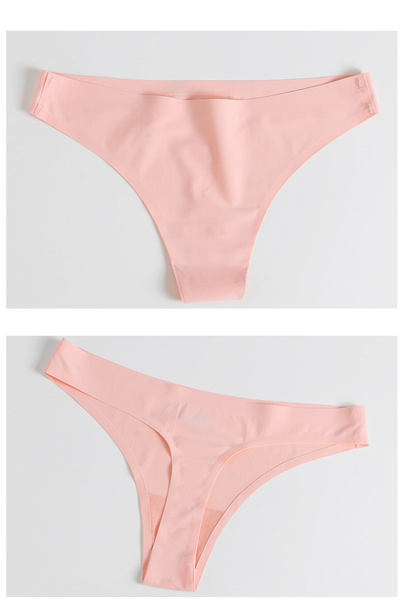 Seamless Women's Underpants Thong Solid Color 3PS