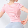 Gallery viewerに画像を読み込む, U Neck Slim Fit Gym Sport Crop Top Sweatwear Fitness Clothes T-Shirts
