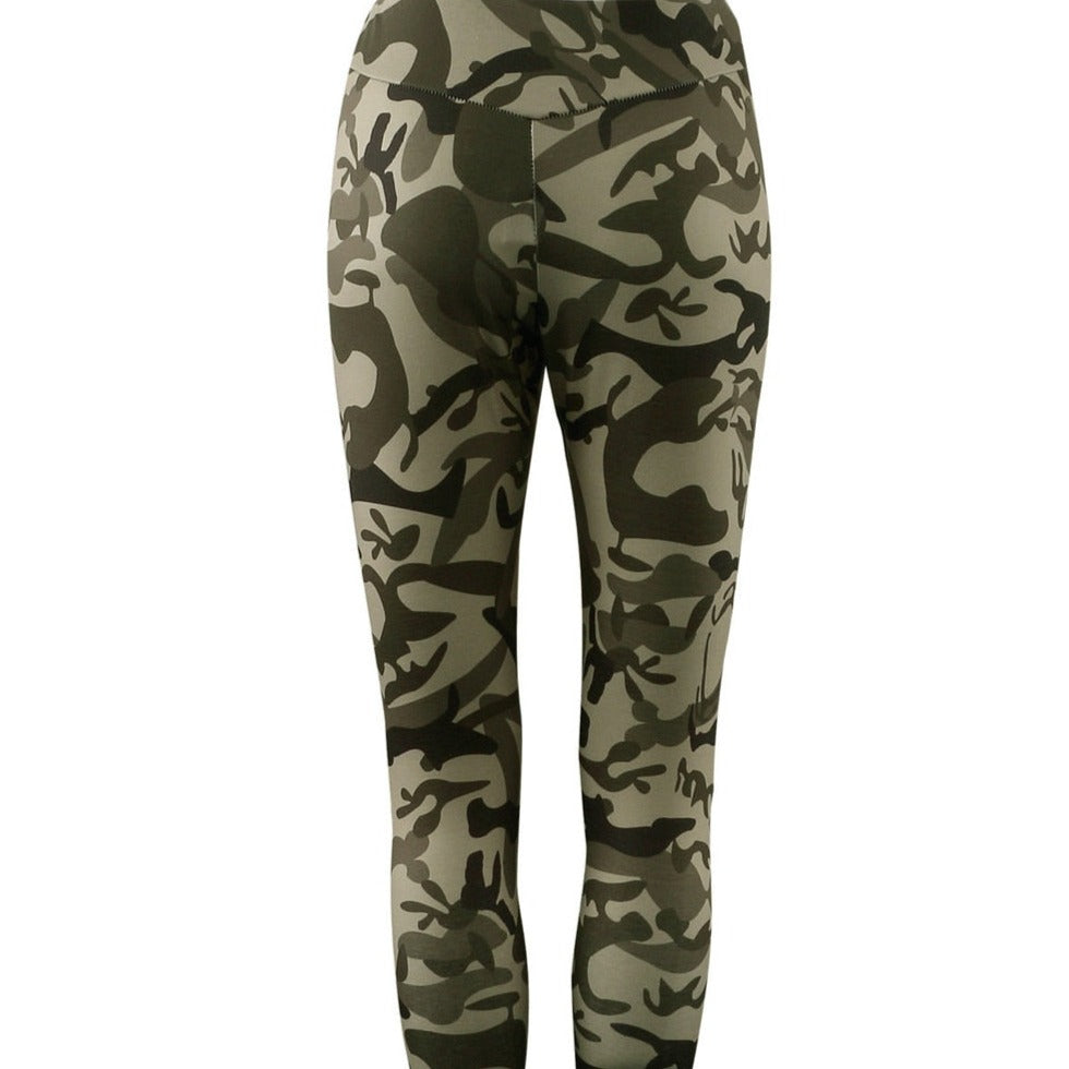 Camouflage Sport Suit Fitness Tight Clothing Gym Tracksuit Set