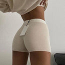 Summer Knit Shorts Pants Cotton White  Sexy High Waist Ribber Streetwear
