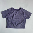 Seamless Short Sleeve Crop Top Yoga Slim Fit T-shirts