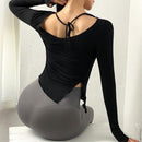 Yoga Tops Long Sleeve Quick Dry Breathable Workout Fitness T-shirt