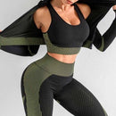 Yoga Sports Zip-Up Outerwear Bra and Pants Set