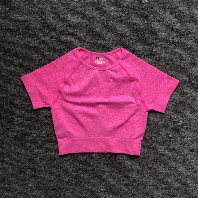 Yoga Shirts Short Sleeve Solid Color Vital Seamless Mini T-shirts
