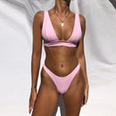 Solid Swimsuit Women Swimwear Push Up Brazilian Bikini Set