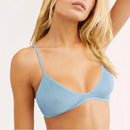 Ribbed Cotton Bra Lingerie Wireless Bras Backless Underwear