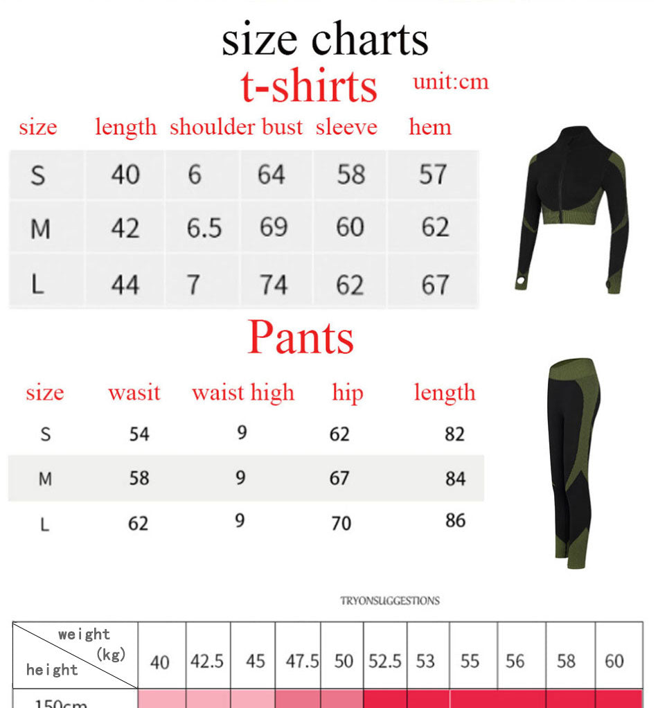 Yoga Sports Zip-Up Outerwear Bra and Pants Set