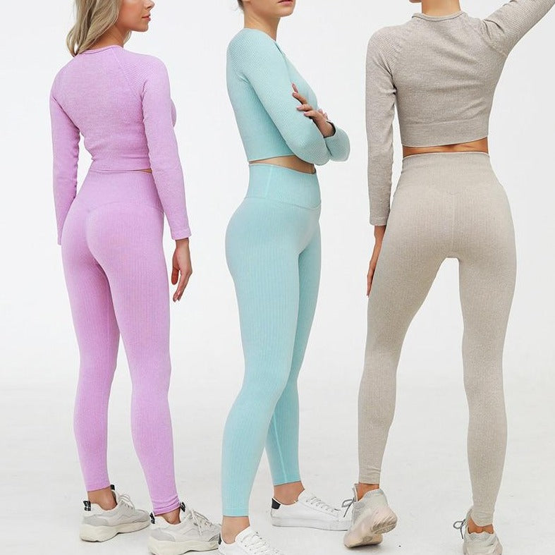 Long Sleeve Seamless Yoga Suit Sports Set