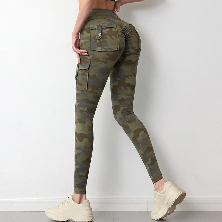 Military Camouflage Leggings With Pocket