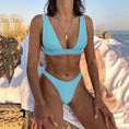 Gallery viewerに画像を読み込む, Solid Swimsuit Women Swimwear Push Up Brazilian Bikini Set
