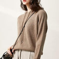 Gallery viewerに画像を読み込む, Wool Hooded Elasticity Sweater Loose Large Size Knitted Tops
