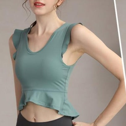 Soft Nude Tops With Pads Women Shockproof Sports Bras 2
